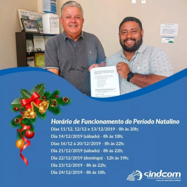 Definido horário de trabalho do comércio, no período natalino.  