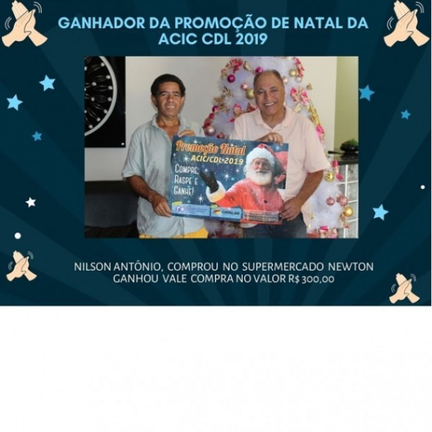 Ganhador da Promoção Natal ACIC/CDL 2019