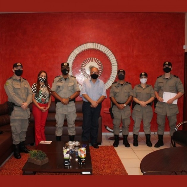 Visita do Major J. Júnior  do 18º BPM – Catalão na sede da ACIC/CDL