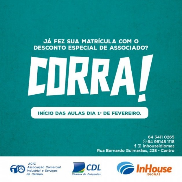 InHouse Idiomas, o associado tem preço diferenciado com o cartão de vantagens