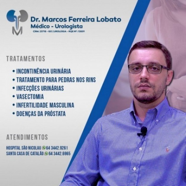 Dr. Marcos Ferreira Lobato (urologia), também faz parte do convênio da ACIC/CDL