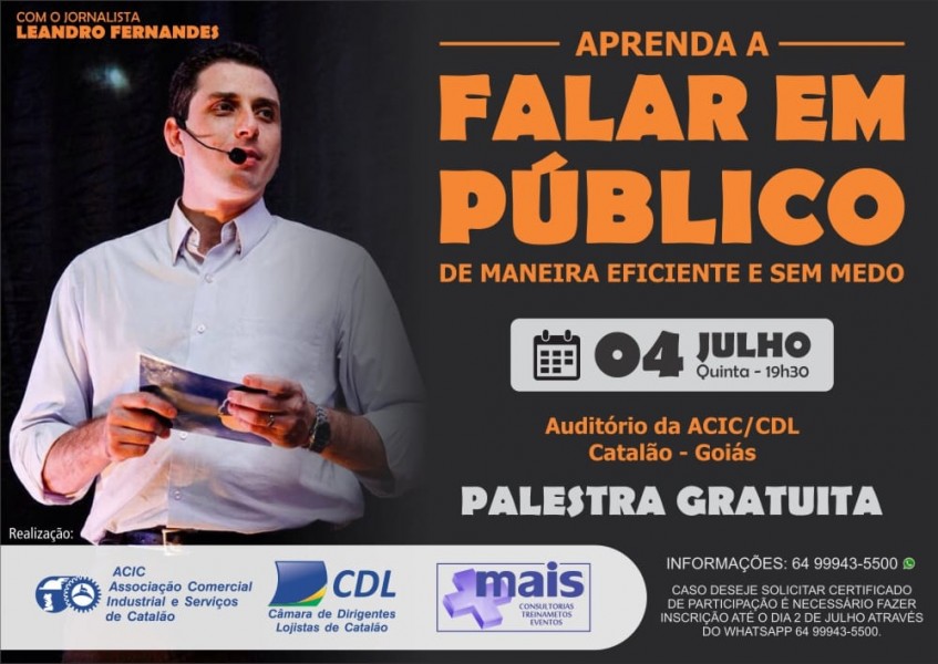  A ACIC/CDL em parceria com Leandro Fernandes realizará palestra!  