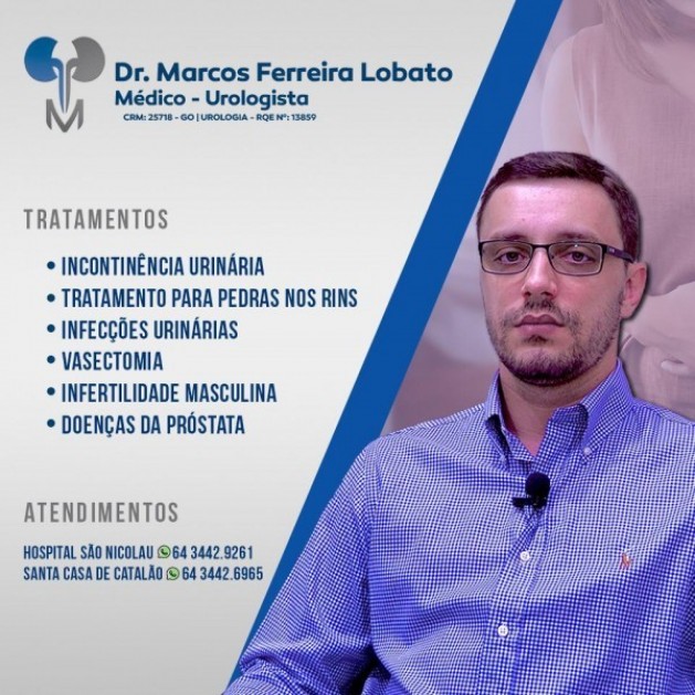 Dr. Marcos Ferreira Lobato (urologia), também faz parte do convênio da ACIC/CDL