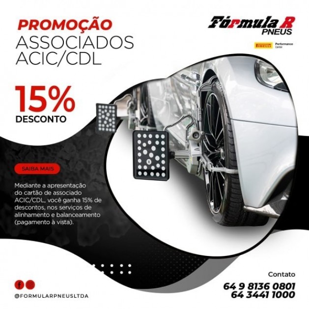 Fórmula R Pneus, também faz parte do convênio ACIC/CDL