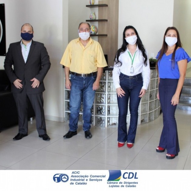 Presidente da ACIC/CDL, recebe visita  do gerente da agência de Catalão Sicredi